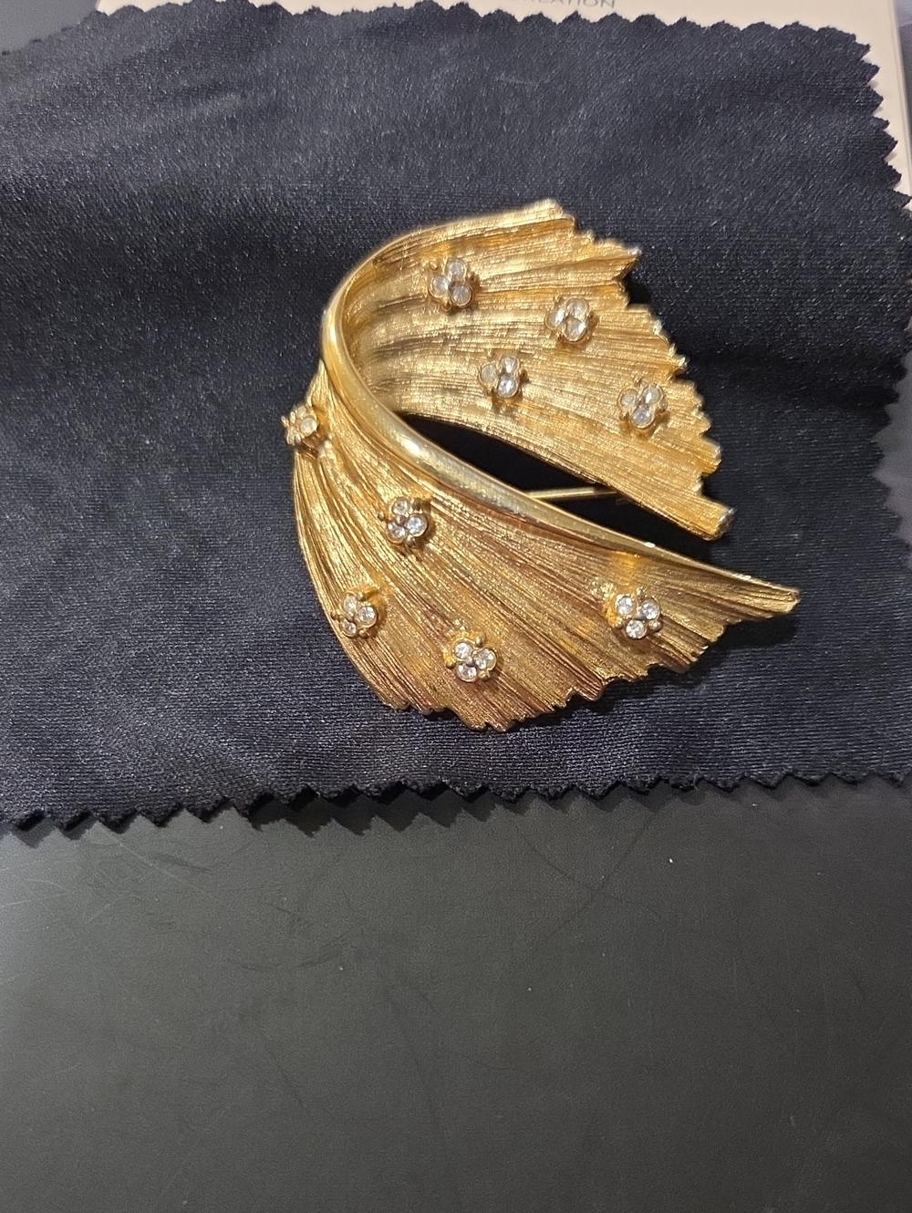 Givenchy Fan-Shaped Crystal Brooch